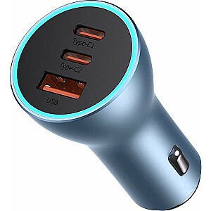 Зарядное устройство Baseus Автомобильное зарядное устройство Baseus Golden Contactor Pro USB-A + 2x USB-C 65 Вт синее (CGJP010003)