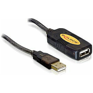 USB atbloķēšanas kabelis USB-A līdz USB-A 10 m, melns (82446)