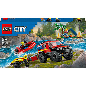 LEGO City bezceļu ugunsdzēsēju mašīna ar glābšanas laivu (60412)