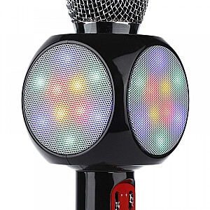 Goodbuy LED 360 караоке микрофон с динамиком bluetooth | 5 Вт | aux | голосовой модулятор | USB | Micro SD черный