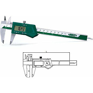 Liela izmēra Maua elektroniskais vernjē suports ar vītņotu mērījumu diapazonu 0–150 mm / izmērs 0–6 collas (1108–150 W)