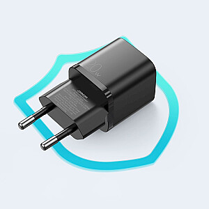 Ātrs sienas lādētājs Joyroom USB Type C 20W Power Delivery Quick Charge 3.0 AFC melns (L-P202)