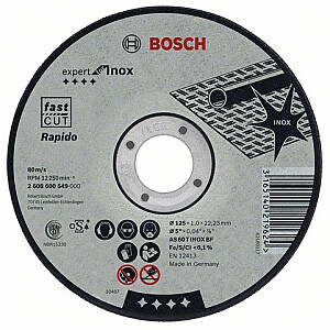 Bosch taisnais griešanas disks Expert priekš Inox – Rapido 115x22x1,0 mm 2608600545