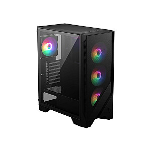 Datora korpuss MSI MAG FORGE 120A AIRFLOW Midi Tower Melns, Caurspīdīgs