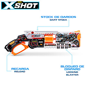 Pistole ar 16  porol. šautriņām līdz 30 m X-Shot Skins Lock Blaster ZURU 8 g+ CB47144