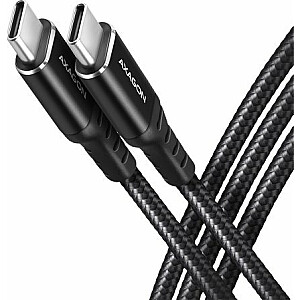 USB kabelis Axagon USB-C uz USB-C, 3 m, melns (BUCM-CM30AB)