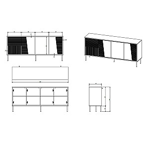 4D kumode ABI 200x45x88 matēta balta