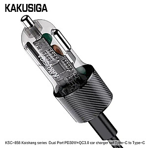 Автомобильное зарядное устройство KAKUSIGA KSC-856 USB | USB-C | 48 Вт черный