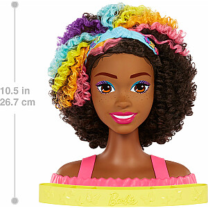Lelle Bārbija Mattel Barbie Styling Head Neona Varavīksnes cirtaini mati HMD79