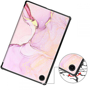 Fusion Marble magnet case grāmatveida maks planšetdatoram Samsung X200 | X205 Galaxy Tab A8 10.5 (2021) rozā