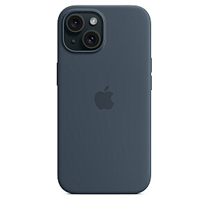 Силиконовый чехол MagSafe для Apple iPhone 15 — темно-синий