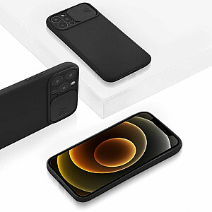 Mocco Matte Silicone Back Case Camera Protect Aizmugurējais Silikona Apvalks ar Aizsargvāciņu Kamerai Priekš Apple iPhone 12 Pro Max Melns
