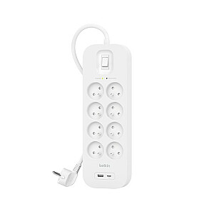 Belkin Surge Protector SRB003CA2M White 8 AC Outlets 2m