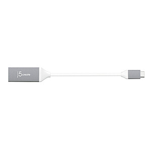 Adapteris J5izveidojiet USB-C uz 4K HDMI (USB-C m līdz 4K HDMI f 10 cm; krāsa: sudraba-balta) JCA153G-N