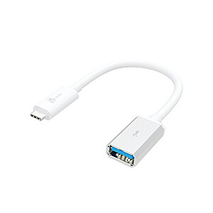 j5izveidojiet USB-C 3.1–A tipa adapteri (USB-C m – USB3.1 f 10 cm; balts) JUCX05-N