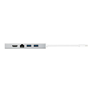 Мини-док-станция j5create USB3.0 1x HDMI/1xVGA/2xUSB 3.1/1xMicro USB/1xRJ45 Gigabit; серебристый цвет JUD380-N