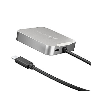 j5create 4K60 4K60 Elite USB-C PD Многопортовый адаптер док-станции 1x4K HDMI/2xUSB 3.1/1xUSB-C/1xRJ45 Gigabit; серебристый цвет JCD391-N