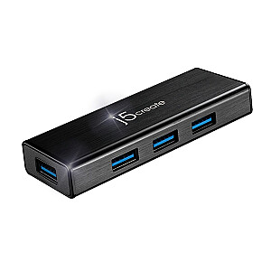 Концентратор j5create USB 3.0 4-ПОРТОВЫЙ Мини-концентратор 4xUSB 3.0; цвет черный JUH340-N