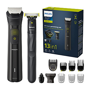Philips Multigroom series 9000 13-in-1, Face, Hair and Body MG9530/15, Self-sharpening metal blades, Up to 120-min run time