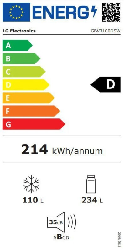 Холодильник LG Refrigerator GBV3100DSW