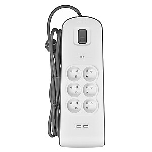 Belkin BSV604ca2m White 6 AC Outlets 2m