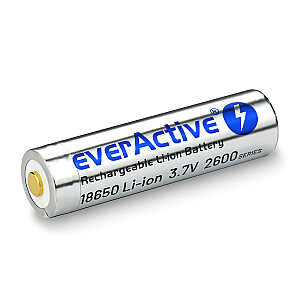 everActive 18650 3.7V Li-ion 2600mAh micro USB akumulators ar BOX aizsardzību