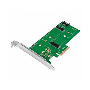 Dual LogiLink M.2 PCIe SSD uz SATA un PCIe SATA SSD