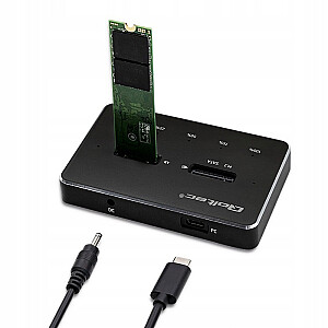 Qoltec dokstacija 2 SSD M.2 SATA diskdziņiem | NGFF | USB tips C