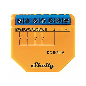 Контроллер/активатор Shelly ScenaPLUS i4 DC WIFI, напряжение 5–24 В постоянного тока