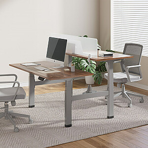 Ergo Office ER-404G Электрический стол с двойной регулировкой по высоте для стояния/сидения без столешниц, серый