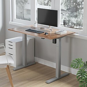 Ergo Office ER-403G galda galds ar sēdekļa rāmi un statīvu, elektriski regulējams augstums, biroja galds bez augšas, pelēks
