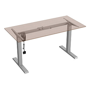 Ergo Office ER-403G galda galds ar sēdekļa rāmi un statīvu, elektriski regulējams augstums, biroja galds bez augšas, pelēks