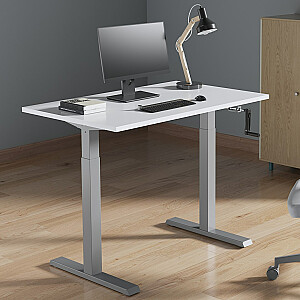 Ergo Office ER-402G Galda rāmis ar manuālu augstuma regulēšanu bez galda virsmas darbam stāvus un sēdus, pelēks