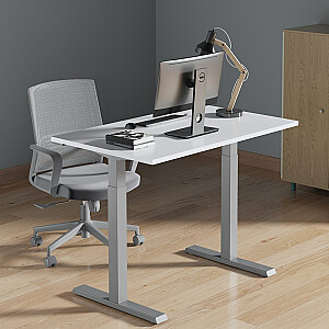 Ergo Office ER-402G Galda rāmis ar manuālu augstuma regulēšanu bez galda virsmas darbam stāvus un sēdus, pelēks