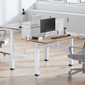 Ergo Office ER-404W Elektriskais rakstāmgalds ar dubultu augstuma regulēšanu stāvēšanai/sēdēšanai bez galda virsmām, balts