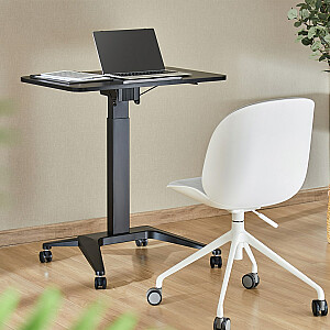 Maclean MC-453 B Мобильный стол для ноутбука с пневматической регулировкой высоты, столик для ноутбука на колесиках, 80 x 52 см, макс. 8 кг, регулируется по высоте Макс. 109 см (черный)