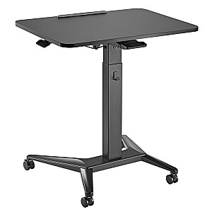 Maclean MC-453 B Mobilais klēpjdatora galds ar pneimatisko augstuma regulēšanu, klēpjdatora galds uz riteņiem, 80 x 52 cm, maks. 8 kg, regulējams augstums Maks. 109 cm (melns)