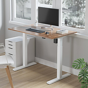 Ergo Office ER-403 rakstāmgalds ar sēdekļa rāmi un statīvu, elektriski regulējams rakstāmgalds, biroja galds bez augšas, balts