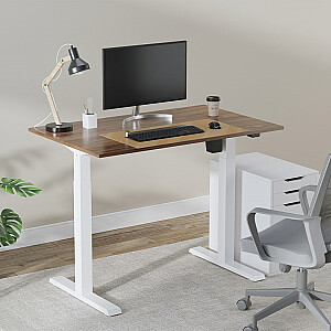 Ergo Office ER-403 rakstāmgalds ar sēdekļa rāmi un statīvu, elektriski regulējams rakstāmgalds, biroja galds bez augšas, balts