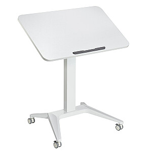 Мобильный стол для ноутбука Maclean MC-453 W с пневматической регулировкой высоты, столик для ноутбука на колесиках, 80 x 52 см, макс. 8 кг, регулируется по высоте Макс. 109 см (Белый)
