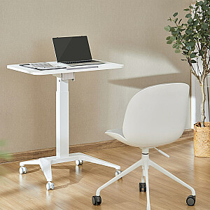 Мобильный стол для ноутбука Maclean MC-453 W с пневматической регулировкой высоты, столик для ноутбука на колесиках, 80 x 52 см, макс. 8 кг, регулируется по высоте Макс. 109 см (Белый)