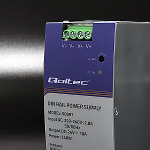Qoltec 50997 Блок питания на DIN-рейку | 240 Вт | 24В | 10А