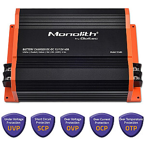 Qoltec 52480 Monolith DC-DC LiFePO4 AGM 12V akumulatora lādētājs | 40A | 500 W