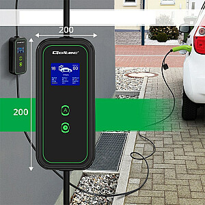Qoltec 2-in-1 mobilais elektriskā transportlīdzekļa lādētājs, 2. tips | 7kW | 230V | CEE 5-pin