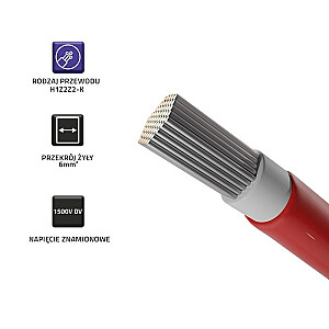 Qoltec 53852 Фотоэлектрический солнечный кабель | 6 мм² | 100 м | красный