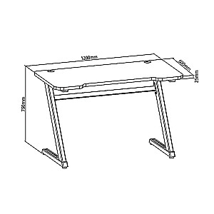 Spēļu datora galds NanoRS RS120, moderns dizains, viegls un stabils (maksimālā slodze 50 kg), melns un oranžs,