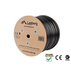 Сетевой кабель Lanberg LCF6-30CU-0305-BK Черный, 305 м Cat.6 для наружного применения