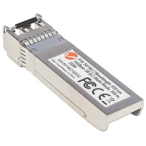 Intellinet optiskā raiduztvērēja modulis, 10 gigabitu šķiedras SFP+, 10 GBase-SR daudzmodu (LC), 300 m, MSA saderīgs, Cisco SFP-10G-SR ekvivalents, šķiedra, 3 gadu garantija