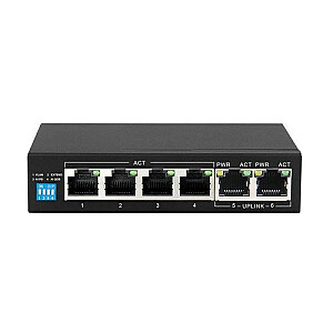 Сетевой коммутатор Extralink EX.14305 Неуправляемый L2 Gigabit Ethernet (10/100/1000) Питание через Ethernet (PoE) Черный