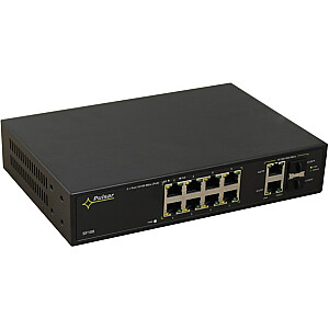 Tīkla slēdzis PULSAR SF108-90W Fast Ethernet (10/100) Power over Ethernet (PoE) Melns